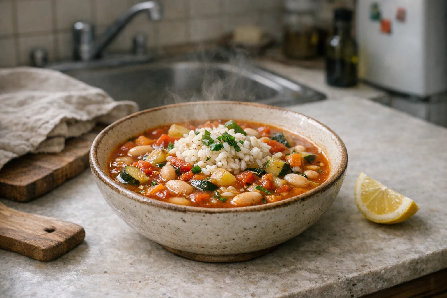 Osvěžující polévka minestrone